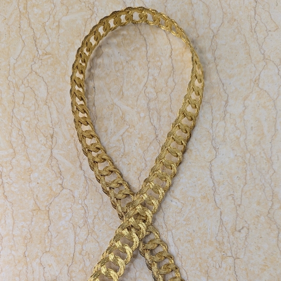 Vintage Grecian 18k Gold Plated Woven Wire Handmade Belt & Buckle main image 8